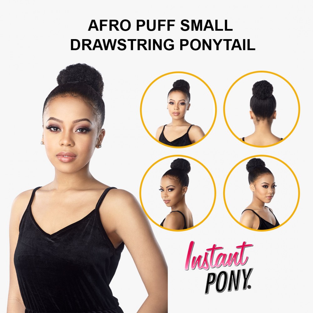 Free Shipping Ebo Instant Pony Synthetic Heat Resistant Draw String Ponytail Afro Puff Small