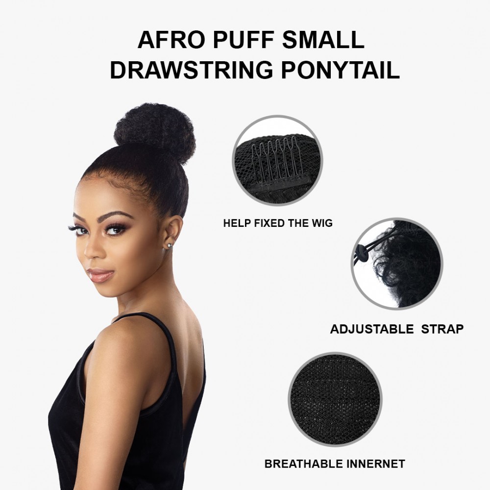 Free Shipping Ebo Instant Pony Synthetic Heat Resistant Draw String Ponytail Afro Puff Small