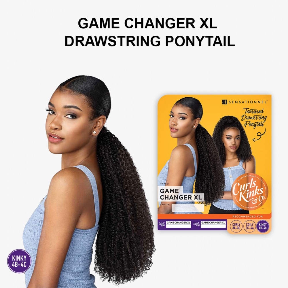 Free Shipping Ebo Instant Pony Synthetic Heat Resistant Draw String Ponytail Game Changer XL Water Wave 21” Inch