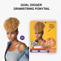 Ebo Instant Pony Synthetic Heat Resistant Draw String Ponytail Goal Digger Pineapple Wave 8” Inch