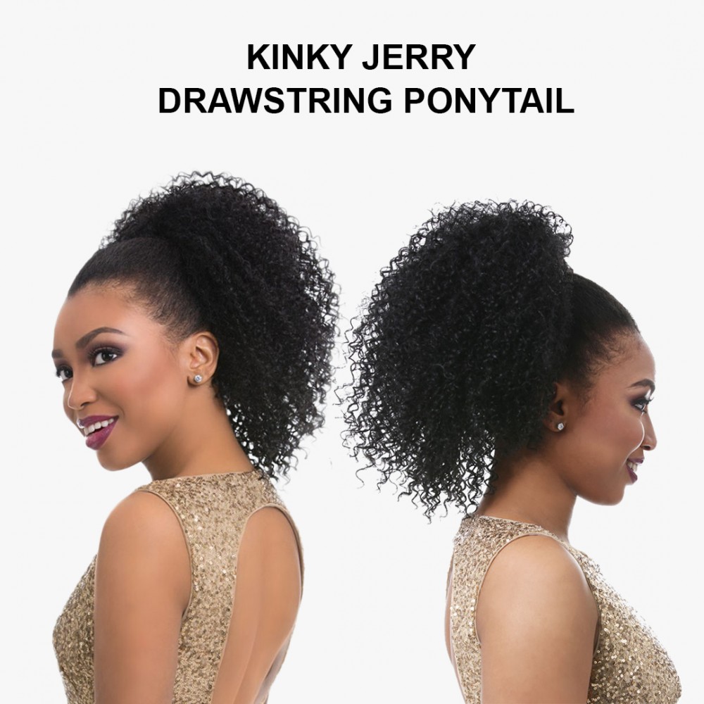 Free Shipping Ebo Instant Pony Synthetic Heat Resistant Draw String Ponytail Kinky Jerry 12” Inch