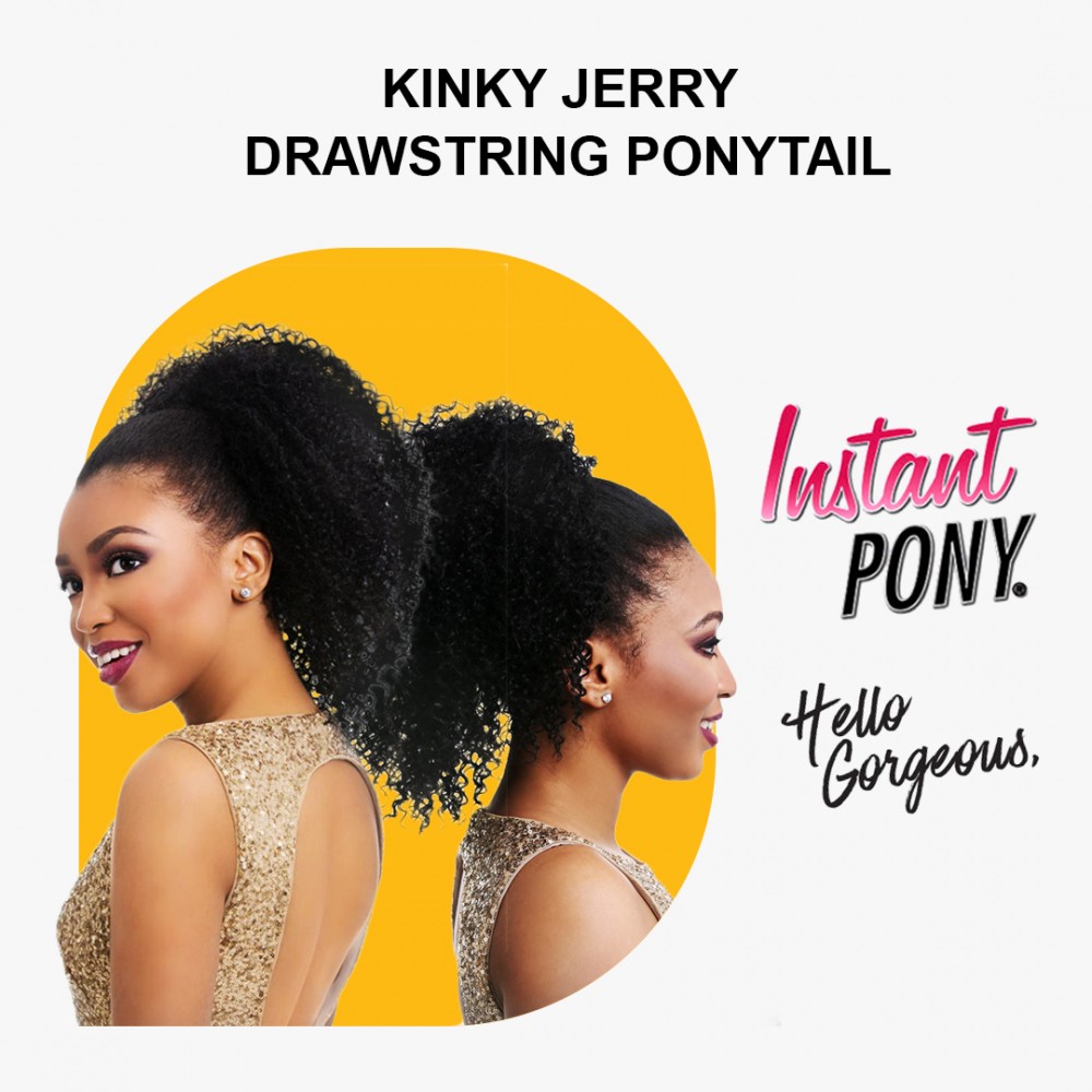 Free Shipping Ebo Instant Pony Synthetic Heat Resistant Draw String Ponytail Kinky Jerry 12” Inch