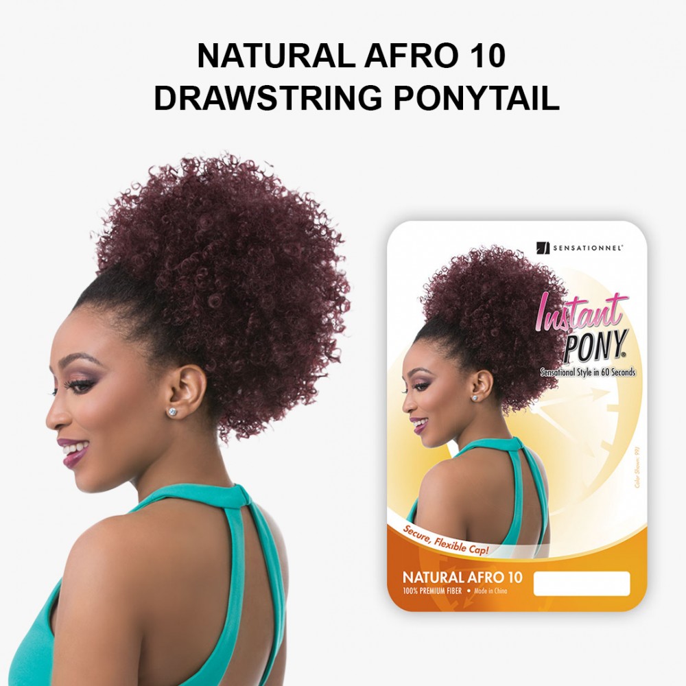 Free Shipping Ebo Instant Pony Synthetic Heat Resistant Draw String Ponytail Natural Afro 10” Inch