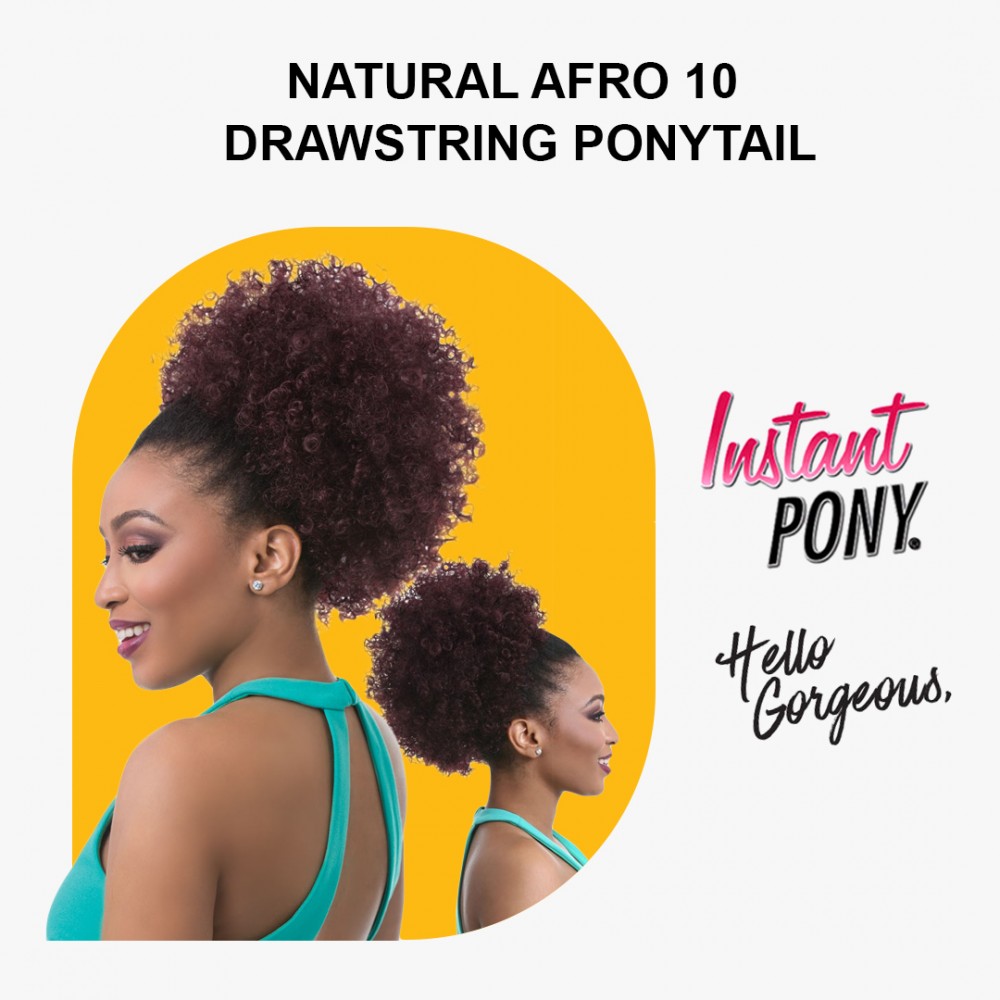 Free Shipping Ebo Instant Pony Synthetic Heat Resistant Draw String Ponytail Natural Afro 10” Inch