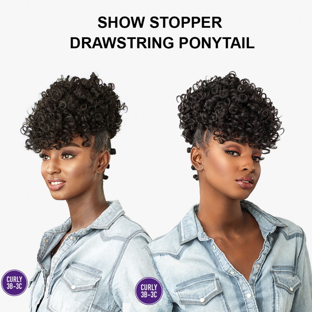 Free Shipping Ebo Instant Pony Synthetic Heat Resistant Draw String Ponytail Show Stopper Bounce Twist 6” Inch