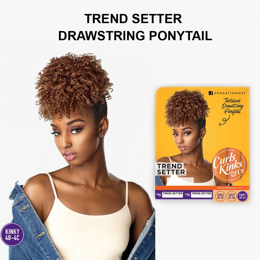 Free Shipping Ebo Instant Pony Synthetic Heat Resistant Draw String Ponytail Trend Setter Spring Twist 6" Inch