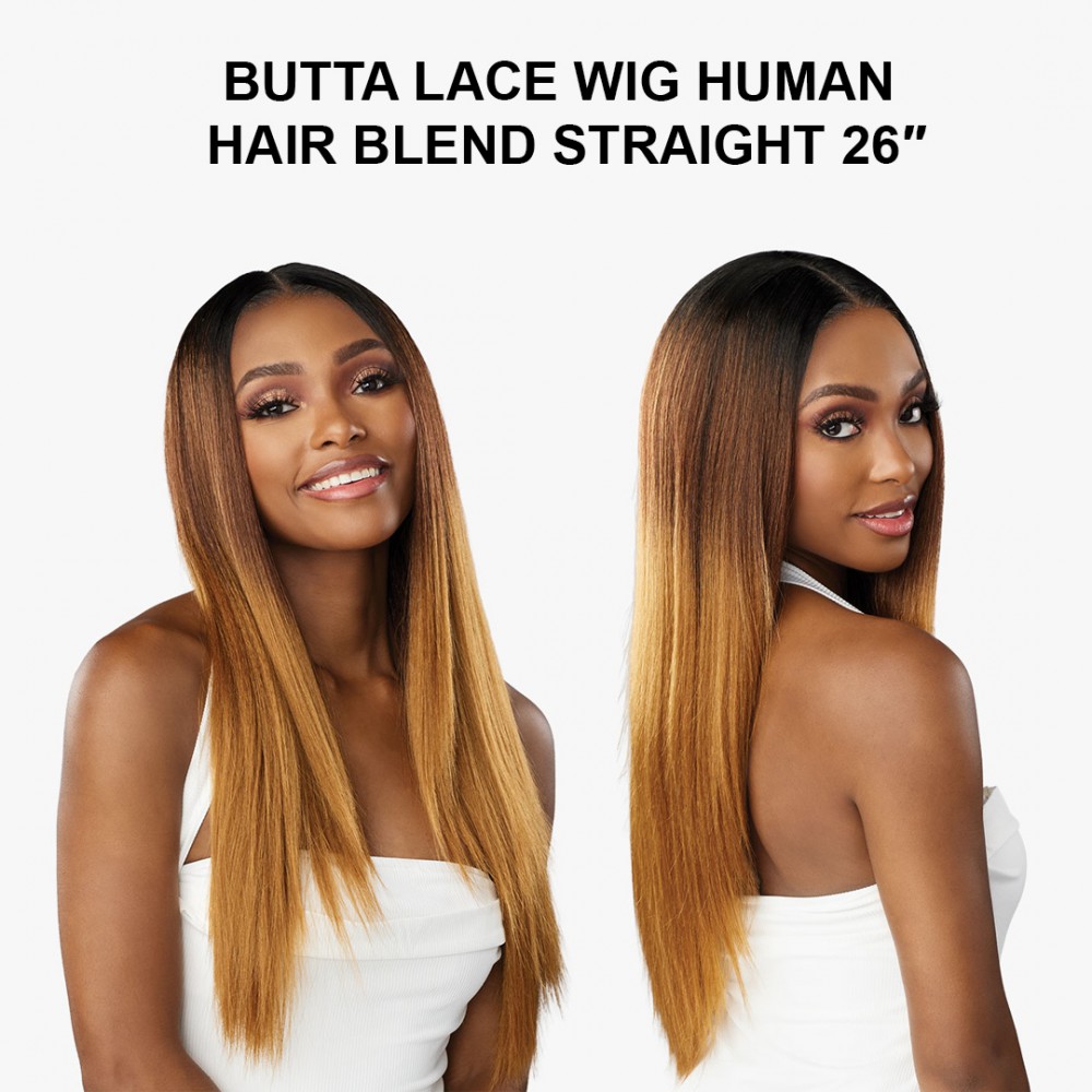 Free Shipping Sensationnel Butta Lace Human Hair Blend Straight 26″ Inch