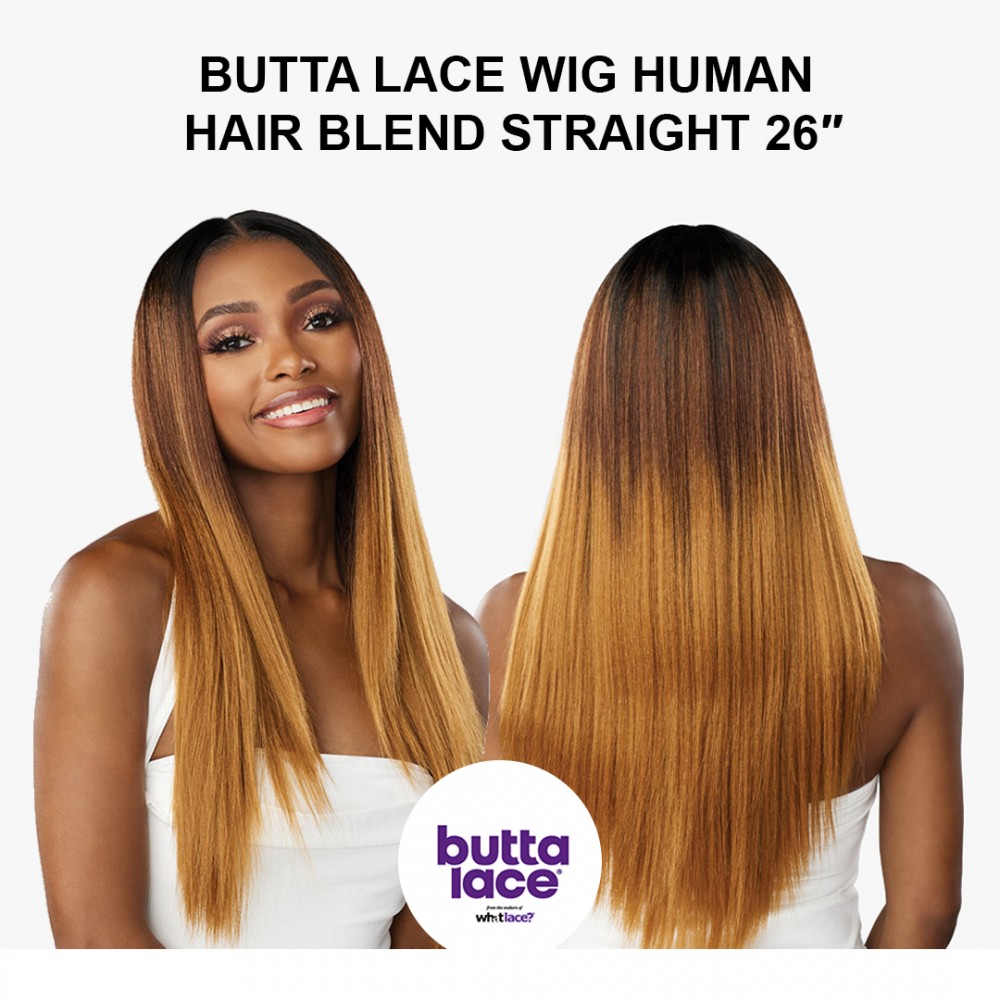 Free Shipping Sensationnel Butta Lace Human Hair Blend Straight 26″ Inch