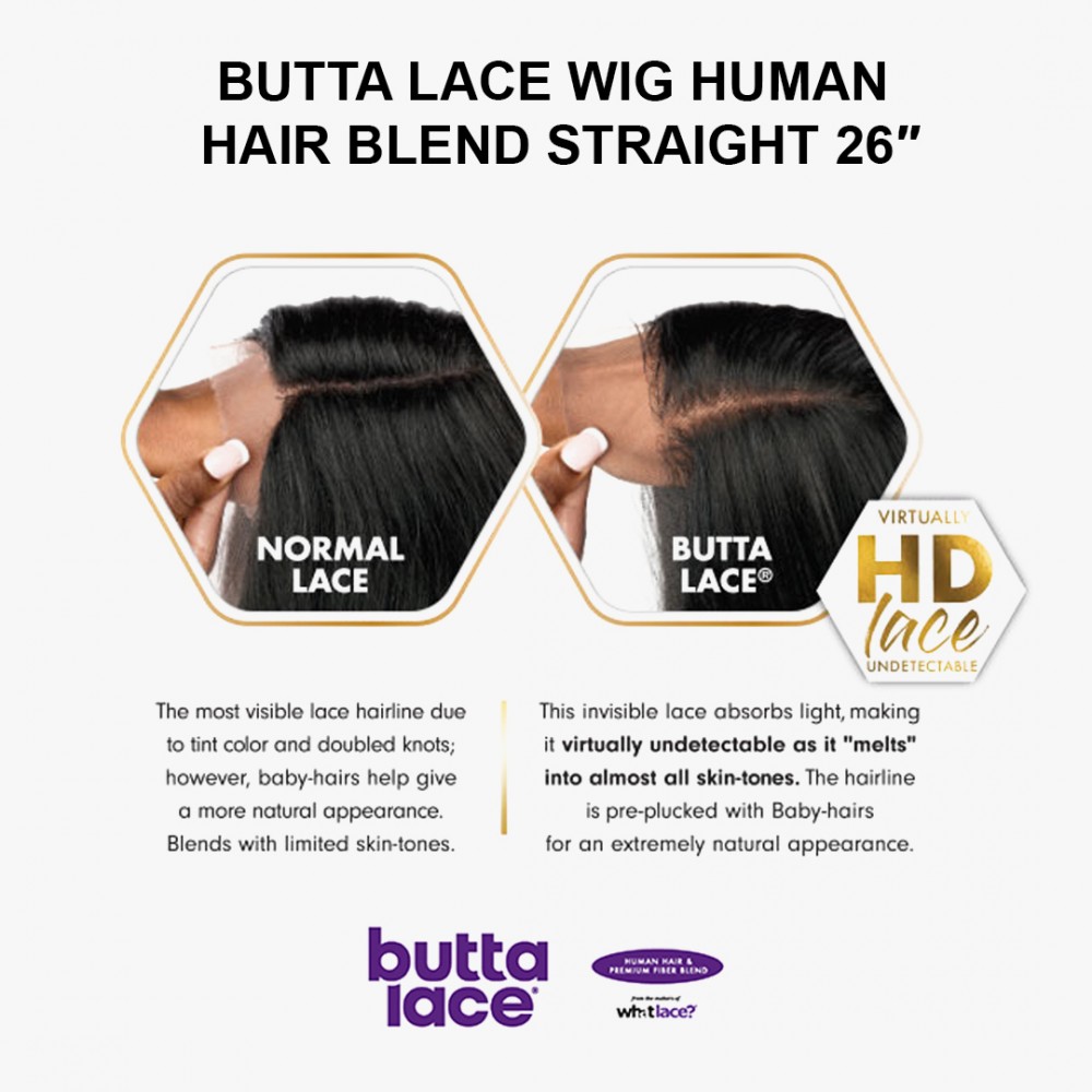 Free Shipping Sensationnel Butta Lace Human Hair Blend Straight 26″ Inch