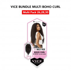 Sensationnel Vice Bundles 3X Multi Bundle Weaving Premium Hair With 2x5 Lace Closure Multi Boho Curl ( 26" 28" 30" Inch )