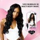 Free Shipping Sensationnel Vice Bundles 3X Multi Bundle Weaving Premium Hair with 2x5 Lace Closure Multi Body Wave ( 26" 28" 30" Inch )