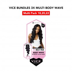 Sensationnel Vice Bundles 3X Multi Bundle Weaving Premium Hair With 2x5 Lace Closure Multi Body Wave ( 18" 20" 22" Inch )