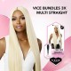 Free Shipping Sensationnel Vice Bundles 3X Multi Bundle Weaving Premium Hair with 2x5 Lace Closure Multi Straight ( 18" 20" 22" Inch )