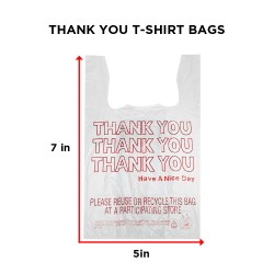 Ebo Thank You Have A Nice Day Plastic Disposable And Reusable Standard Supermarket, Grocery, T-shirt Bag (7” X 5" Inch) - Pack Of 100 Pcs Ebo Thank You Have A Nice Day Plastic Disposable And Reusable Standard Supermarket, Grocery, T-shirt Bag (7” X 5" Inch) - Pack Of 100 Pcs