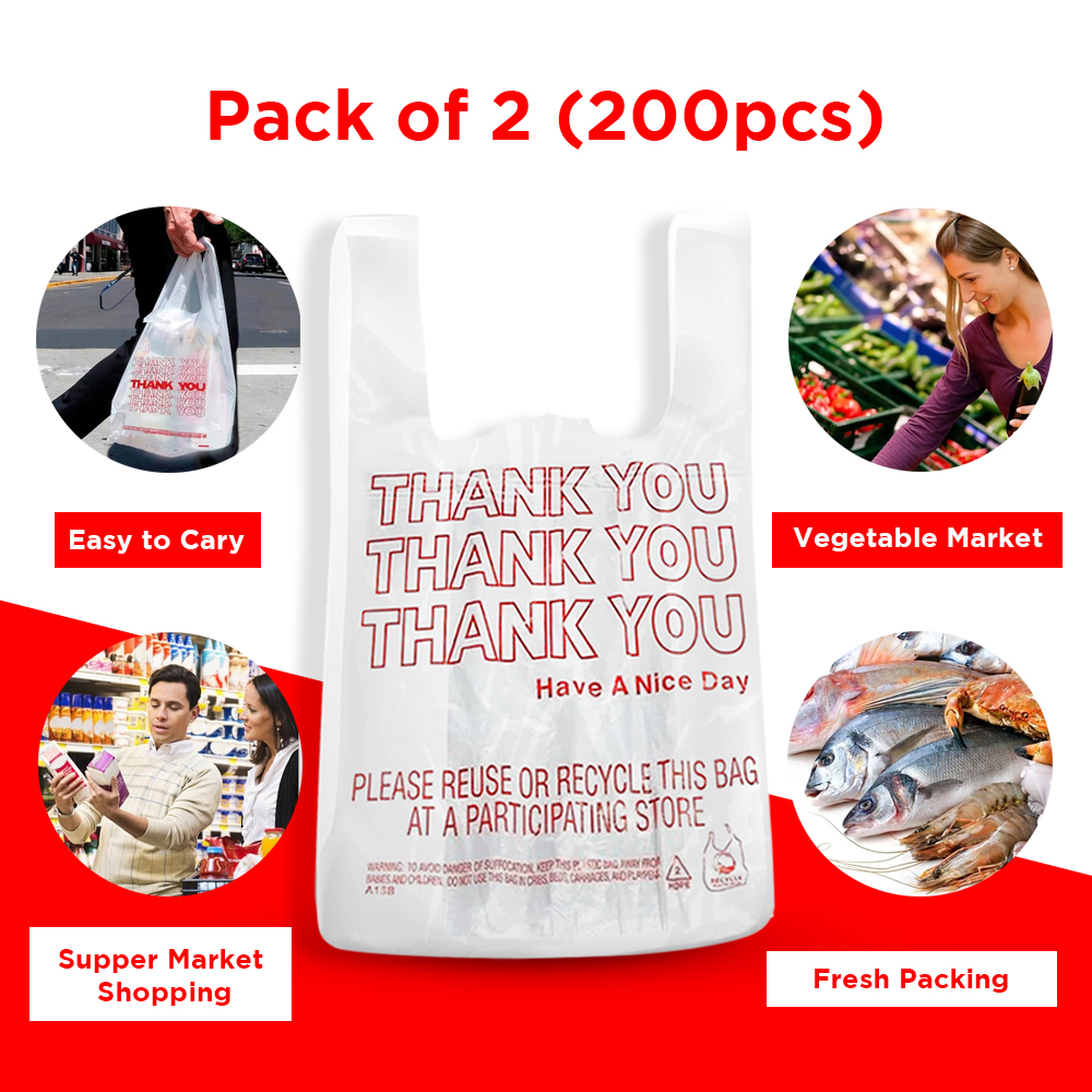 Free Shipping Ebo Thank You Have a Nice Day Plastic Disposable and Reusable Standard Supermarket, Grocery, T-shirt Bag (7” x 5" Inch) - Pack of 200 pcs Free Shipping Ebo Thank You Have a Nice Day Plastic Disposable and Reusable Standard Supermarket, Grocery, T-shirt Bag (7” x 5" Inch) - Pack of 200 pcs