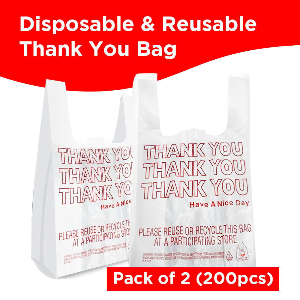 Free Shipping Ebo Thank You Have a Nice Day Plastic Disposable and Reusable Standard Supermarket, Grocery, T-shirt Bag (7” x 5" Inch) - Pack of 200 pcs Free Shipping Ebo Thank You Have a Nice Day Plastic Disposable and Reusable Standard Supermarket, Grocery, T-shirt Bag (7” x 5" Inch) - Pack of 200 pcs