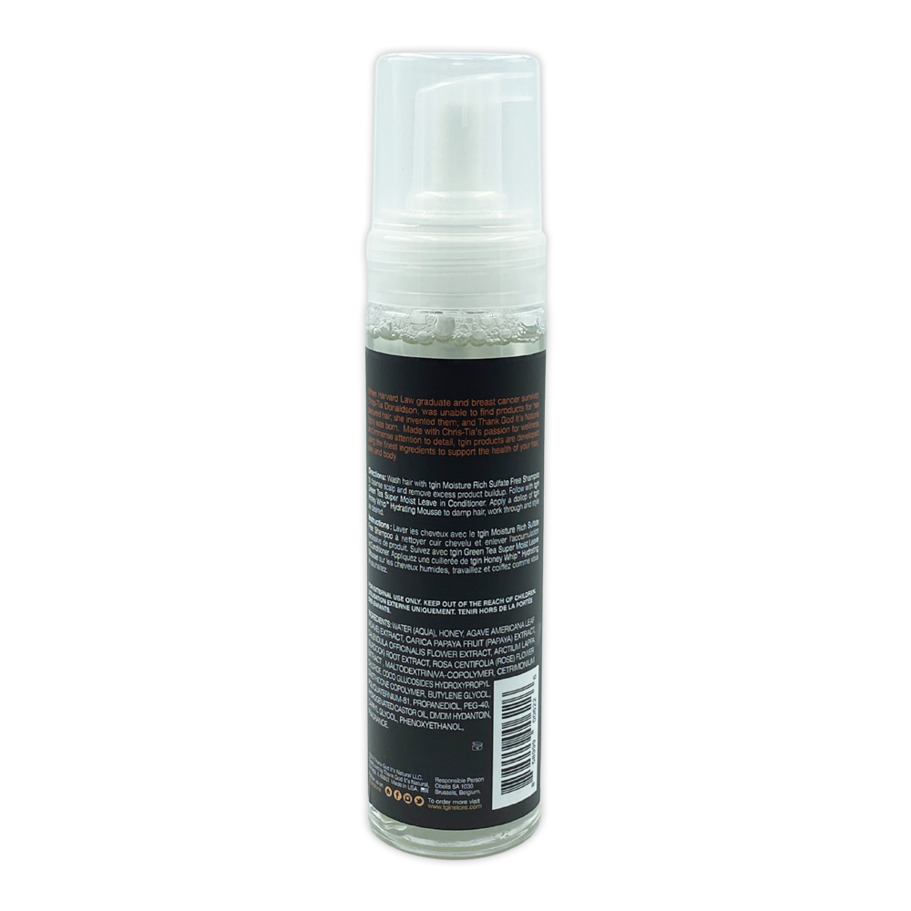 Tgin Thank God It's Natural Honey Whip Hydrating Mousse Raw Honey Plus Agave Nectar A Lightweight Hair Mousse 8 Oz