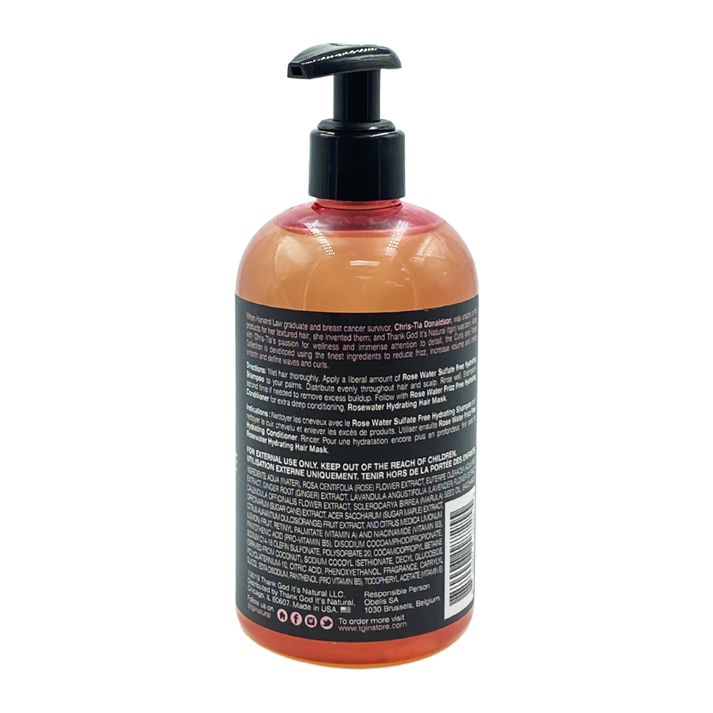 Tgin Thank God It's Natural Rose Water Sulfate Free Hydrating Shampoo With Rose Water Plus Acai Berry A Lightweight Moisturizing Shampoo 13 Oz