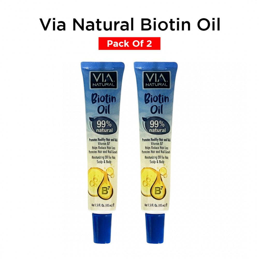 Free Shipping Via Natural Biotin Oil 99% Natural Moisturizing Oil for Hair, Scalp & Body - 1.5 Fl. Oz ( 2 Pack )