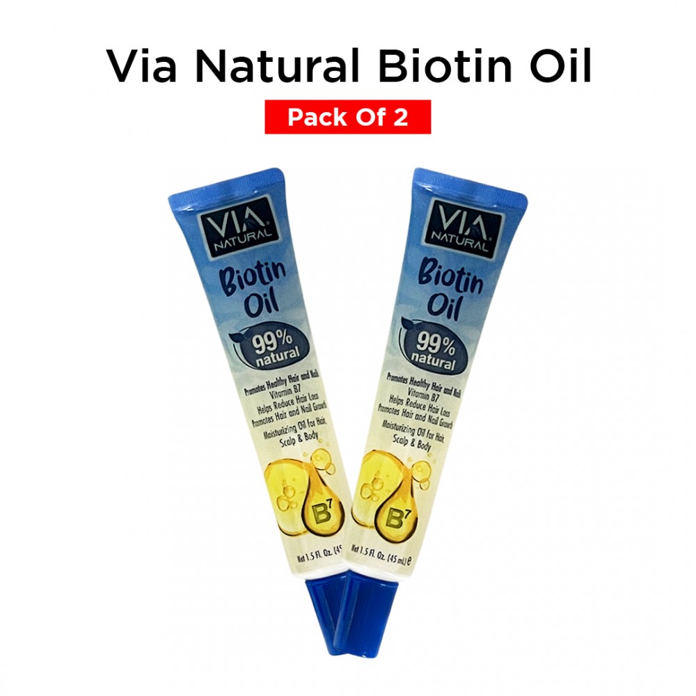 Free Shipping Via Natural Biotin Oil 99% Natural Moisturizing Oil for Hair, Scalp & Body - 1.5 Fl. Oz ( 2 Pack )