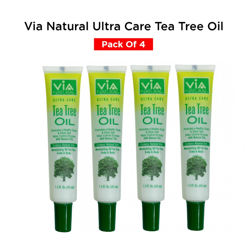 Free Shipping Via Natural Ultra Care Tea Tree Oil Moisturizing Oil for Hair, Scalp & Body - 1.5 Fl. Oz ( 4 Pack )