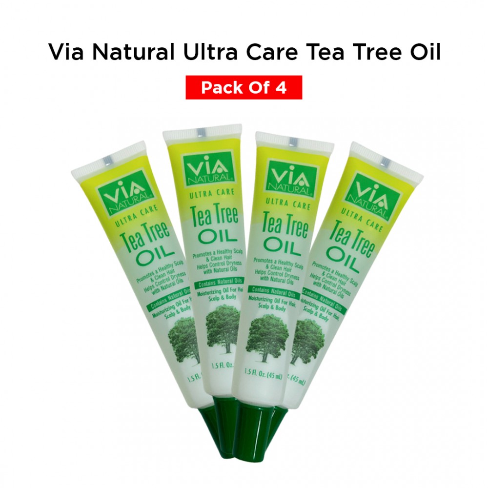 Free Shipping Via Natural Ultra Care Tea Tree Oil Moisturizing Oil for Hair, Scalp & Body - 1.5 Fl. Oz ( 4 Pack )