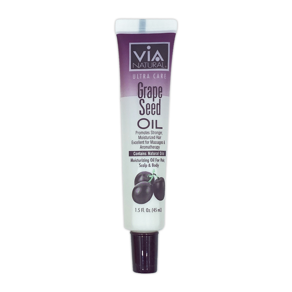 Via Natural Ultra Care Grape Seed Oil Promotes Stronger Moisturized Hair Excellent For Massages And Aromatherapy Hair Oil 1.5 Oz