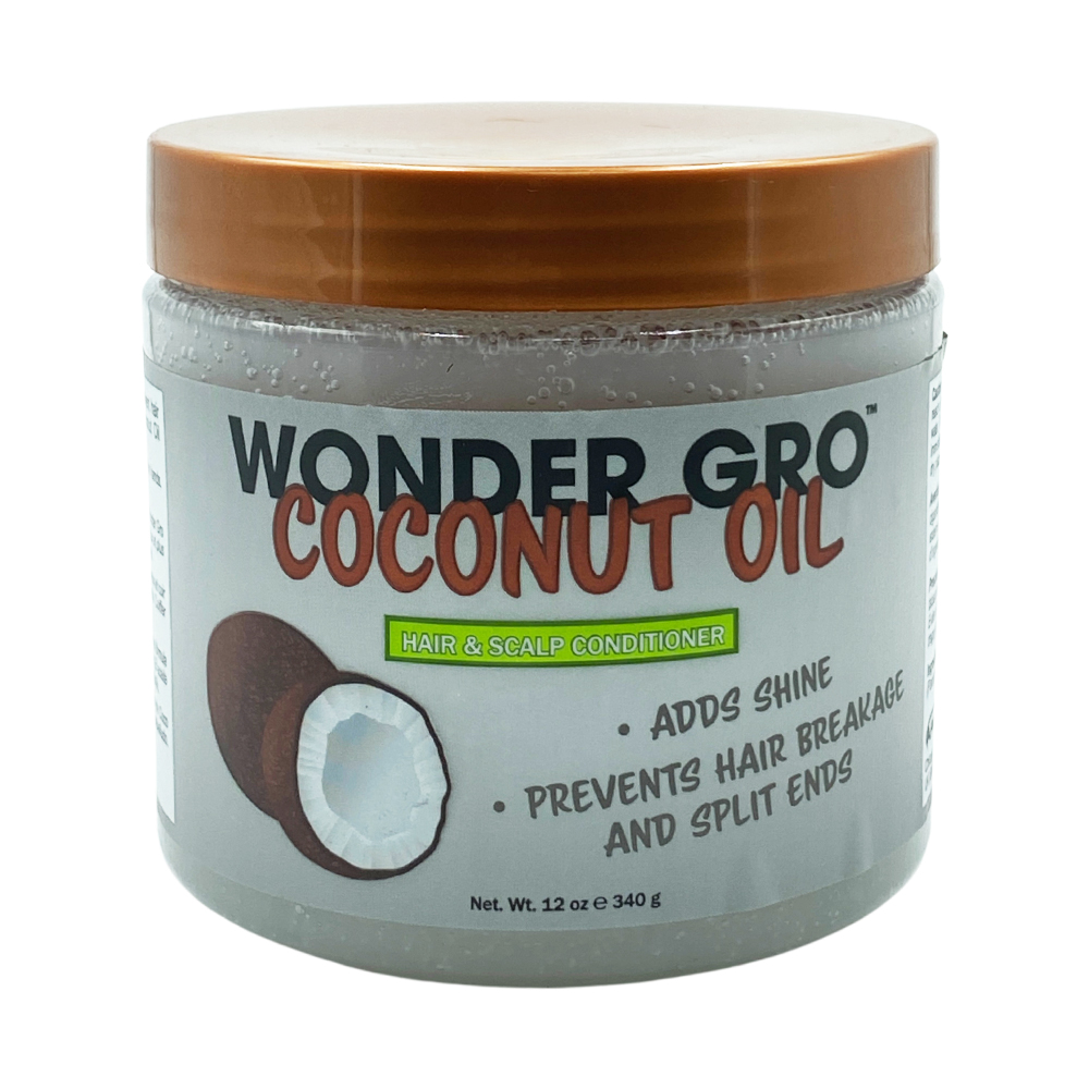 Wonder Gro Coconut Oil Hair And Scalp Conditioner Adds Shine Prevents Hair Breakage And Split Ends 12 Oz