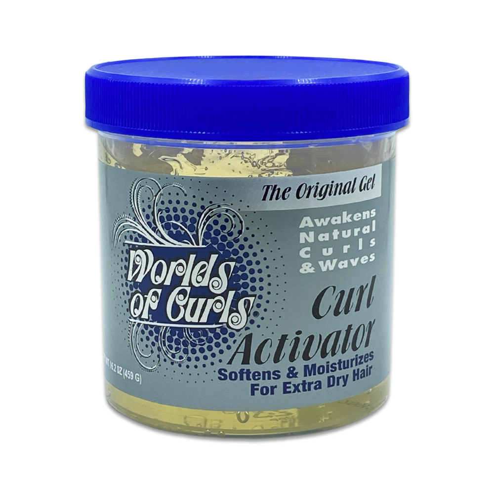 Worlds Of Curls The Original Hair Gel Awakens Natural Curls And Waves Curl Activator Softens And Moisturizes For Extra Dry Hair 16.2 Oz