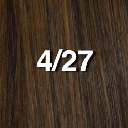 14" clip in - 7pcs synthetic hair extension name - medium brown/ honey (4/27)