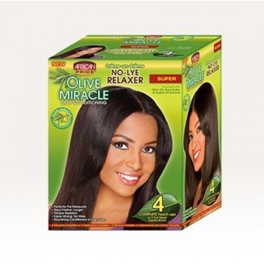 African Pride Olive Miracle No-lye Conditioning Creme Relaxer Kit Super 4 Touch Up African Pride Olive Miracle No-lye Conditioning Creme Relaxer Kit Super 4 Touch Up