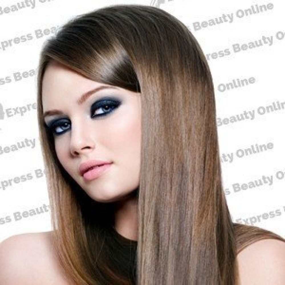 18 fusion-i tip- 140pcs 100% human hair extensions - ash brown (8) - straight