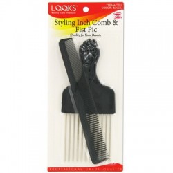 Ebo Metal Fist Pik & Styling Inch Comb Black Ebo Metal Fist Pik & Styling Inch Comb Black