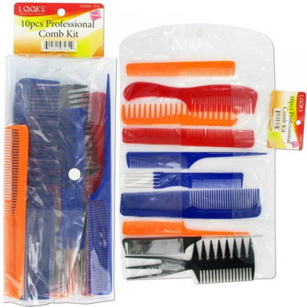 Ebo 10pc Professional Comb Set Assort Color