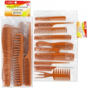 Ebo  10pc Professional Comb Set Bone Color