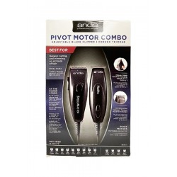 Andis Pivot Motor Adjustable Hair Clipper And Trimmer Combo Kit 24075 Black  
