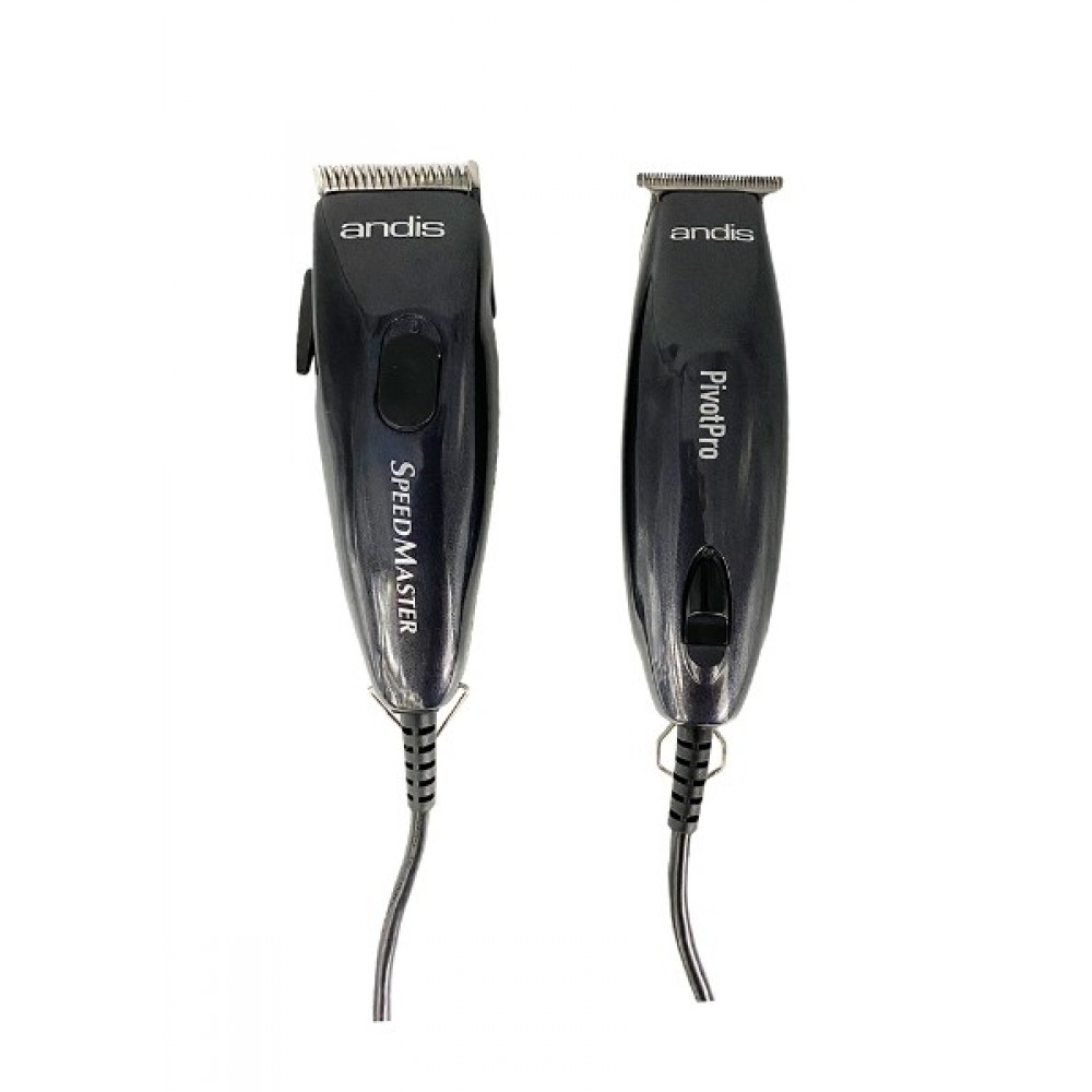 Andis Pivot Motor Adjustable Hair Clipper And Trimmer Combo Kit 24075 Black