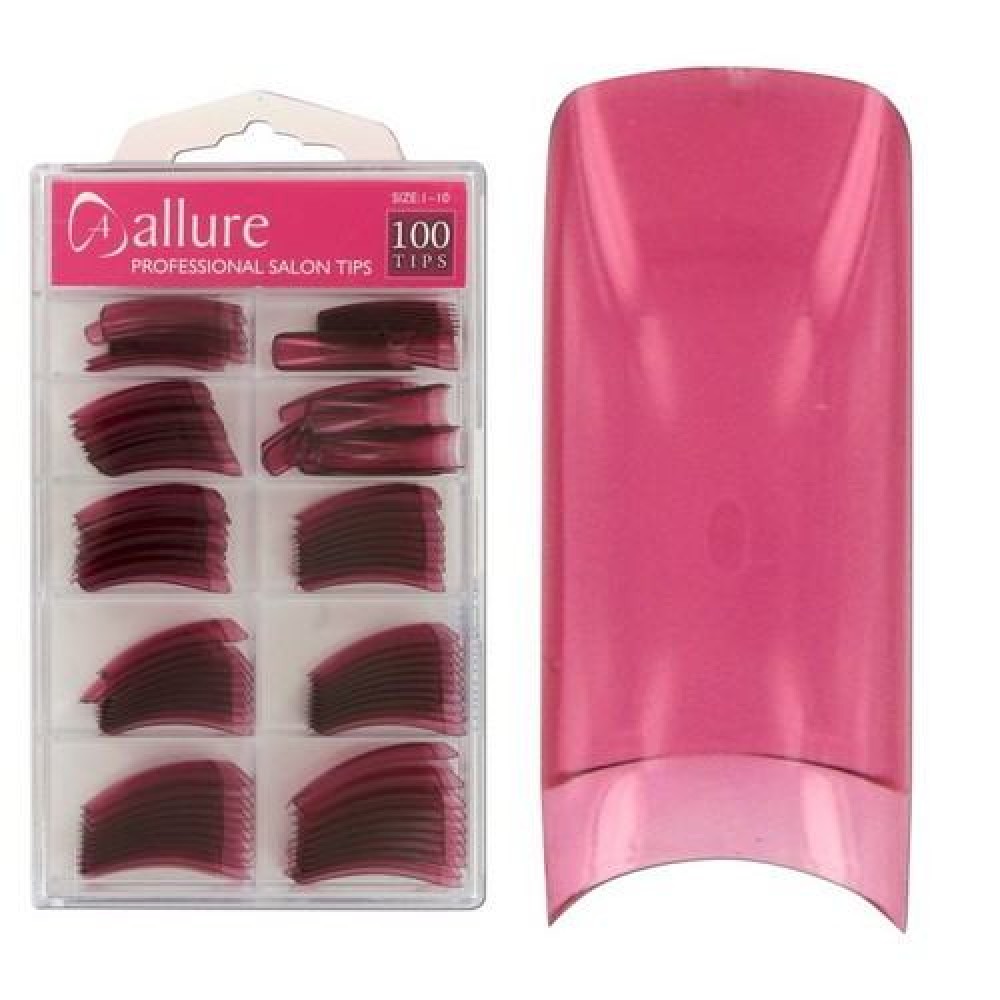 Ebo  Salon Nail Tips Transparent Red 100