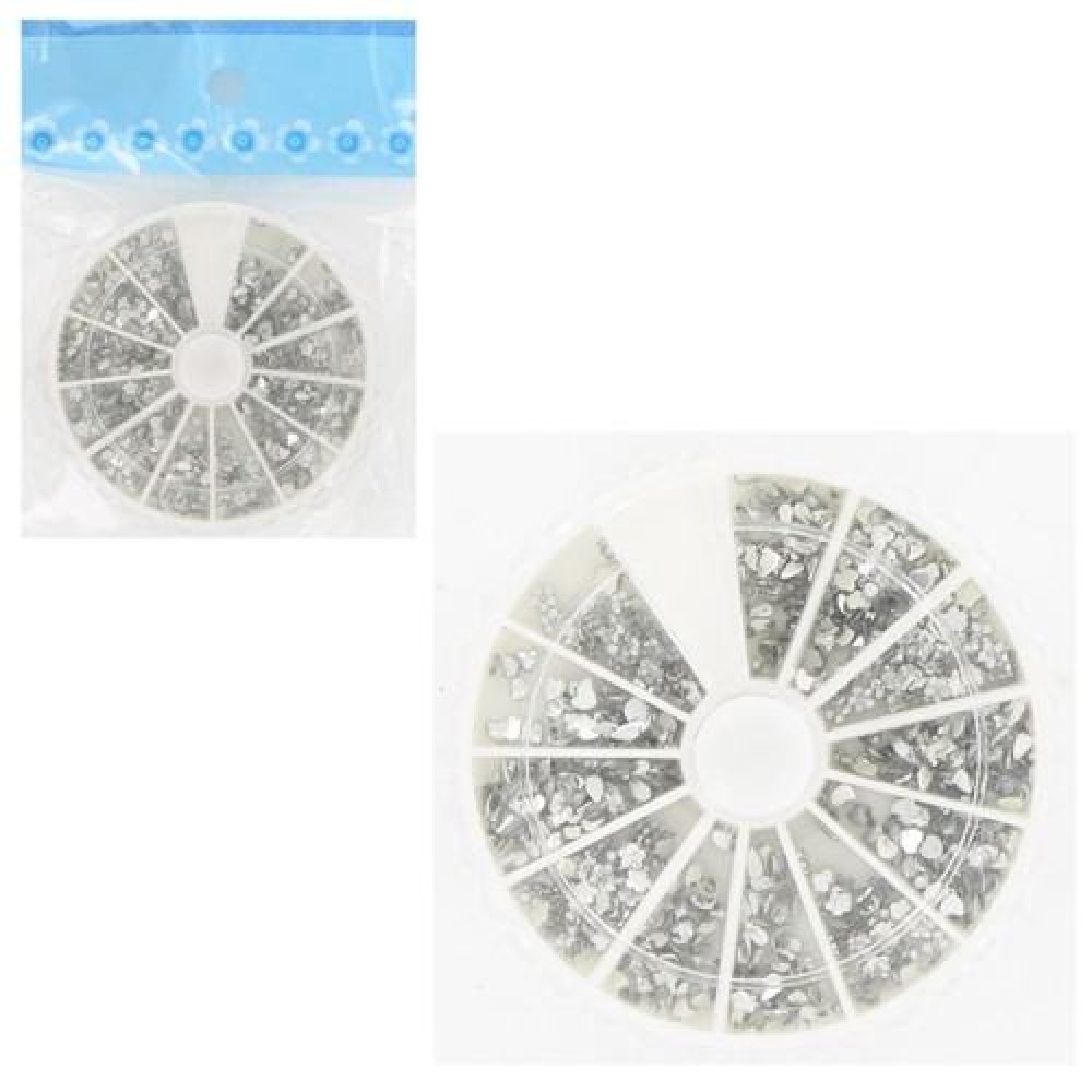 Ebo Round Case Rhinestone Shapes Clear Color & Pusher 100pc