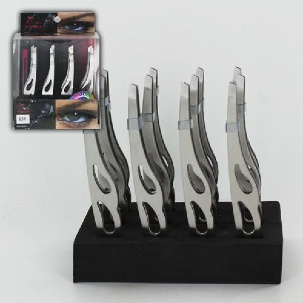 Ebo Stainless Steel Tweezer 1dz Display Set