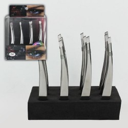 Ebo Stainless Steel Simple Tweezer 1dz Display Set Ebo Stainless Steel Simple Tweezer 1dz Display Set