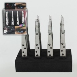 Ebo Stainless Steel Dots Tweezer 1dz Display Set Ebo Stainless Steel Dots Tweezer 1dz Display Set