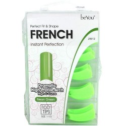 Ebo Be You Salon Color Nail French 100 Tips/pk - Neon Green Ebo Be You Salon Color Nail French 100 Tips/pk - Neon Green