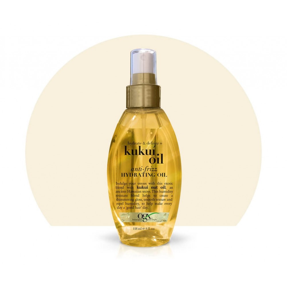 ogx hydrate & defrizz + kukui oil  anti-frizz hydrating oil