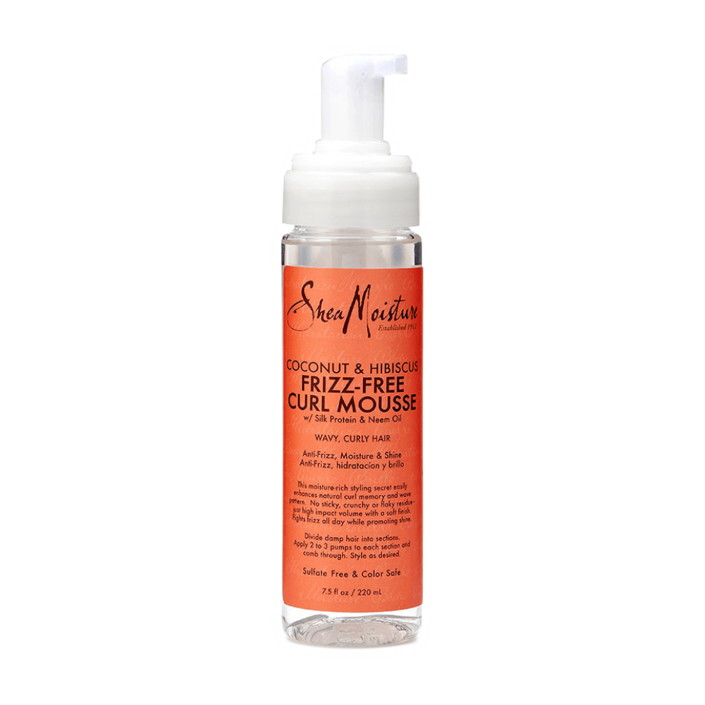 shea moisture coconut & hibiscus frizz-free curl mousse 7.5oz