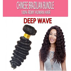 Brazilian Unprocessed 100% Virgin Remy Human Hair Weave Deep Wave