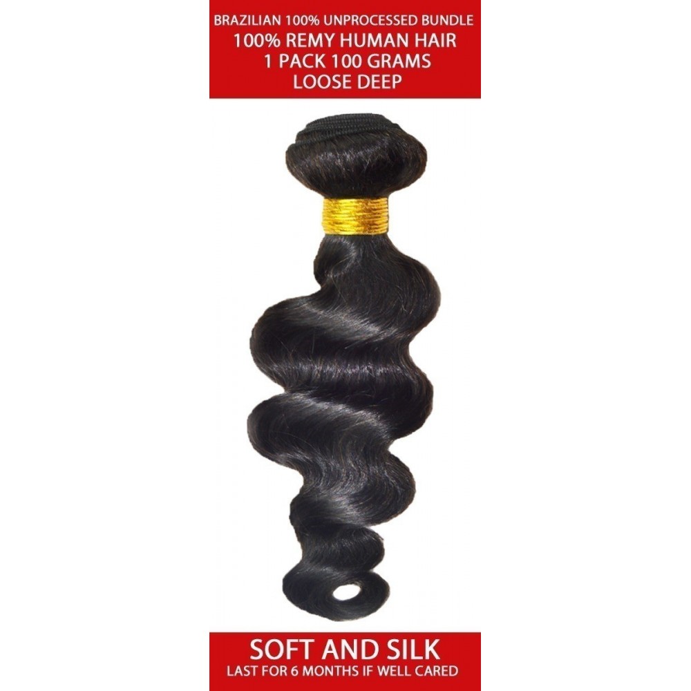 Brazilian Unprocessed 100% Virgin Remy Human Hair Weave Loose Wave