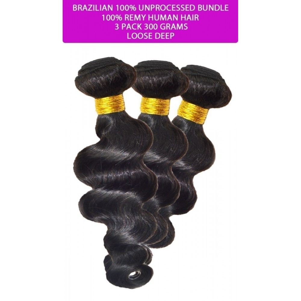 Brazilian Unprocessed 100% Virgin Remy Human Hair Weave Loose Wave Combo