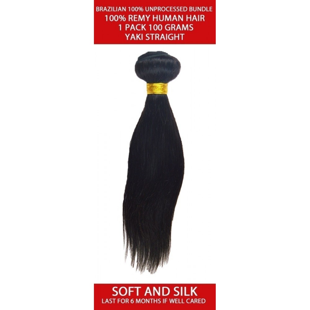 Brazilian Unprocessed 100% Virgin Remy Human Hair Weave Yaki Straight