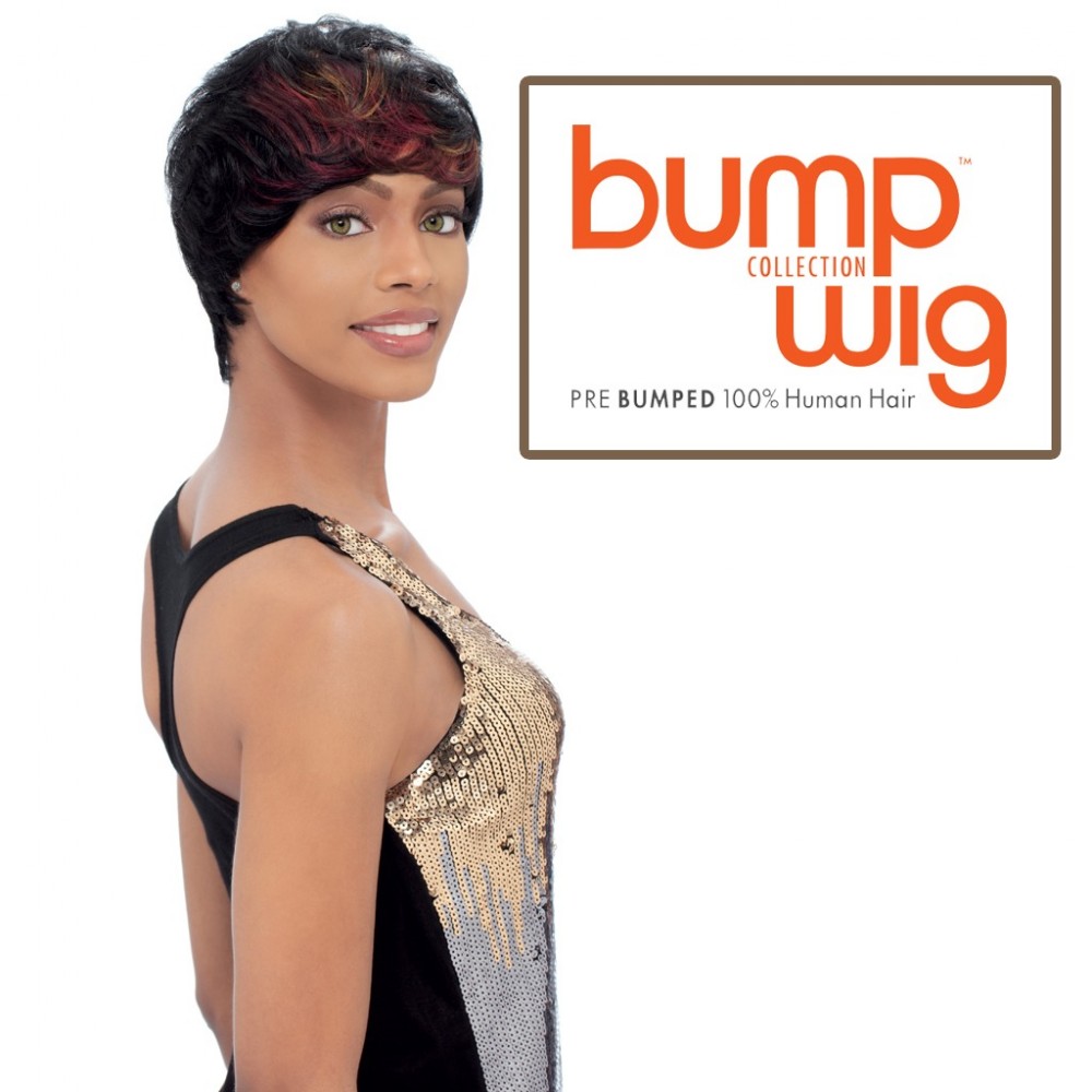 SENSATIONNEL BUMP WIG 100% HUMAN HAIR FULL WIG FEATHER CHARM